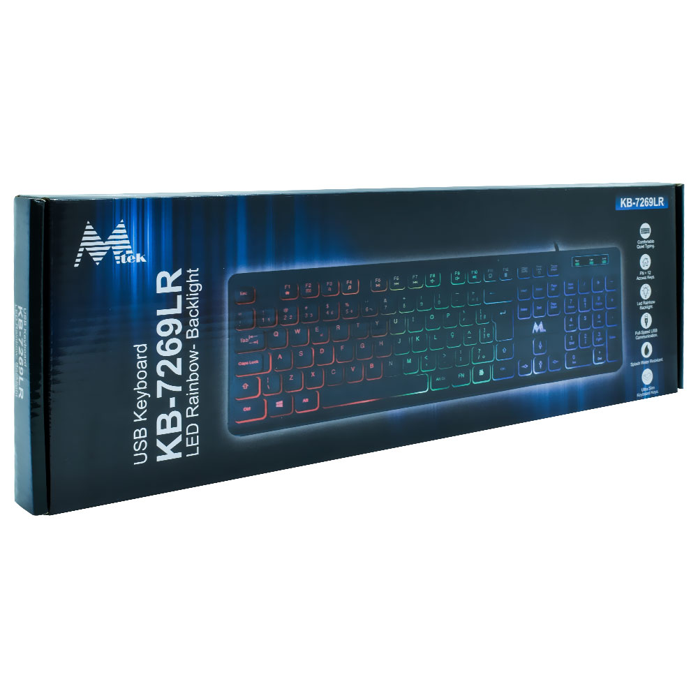 Teclado Mtek KB-7269LR USB / RGB / Português - Preto