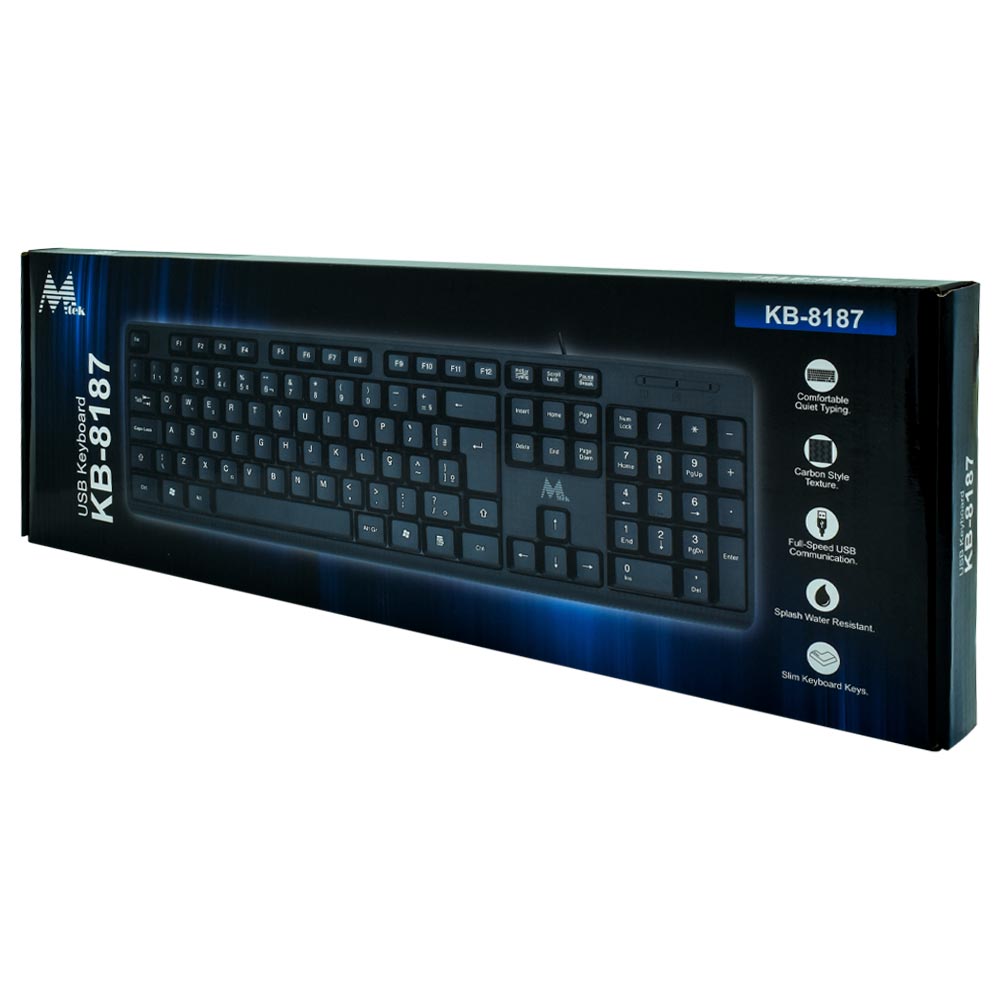 Teclado Mtek KB-8187 USB / Português - Preto