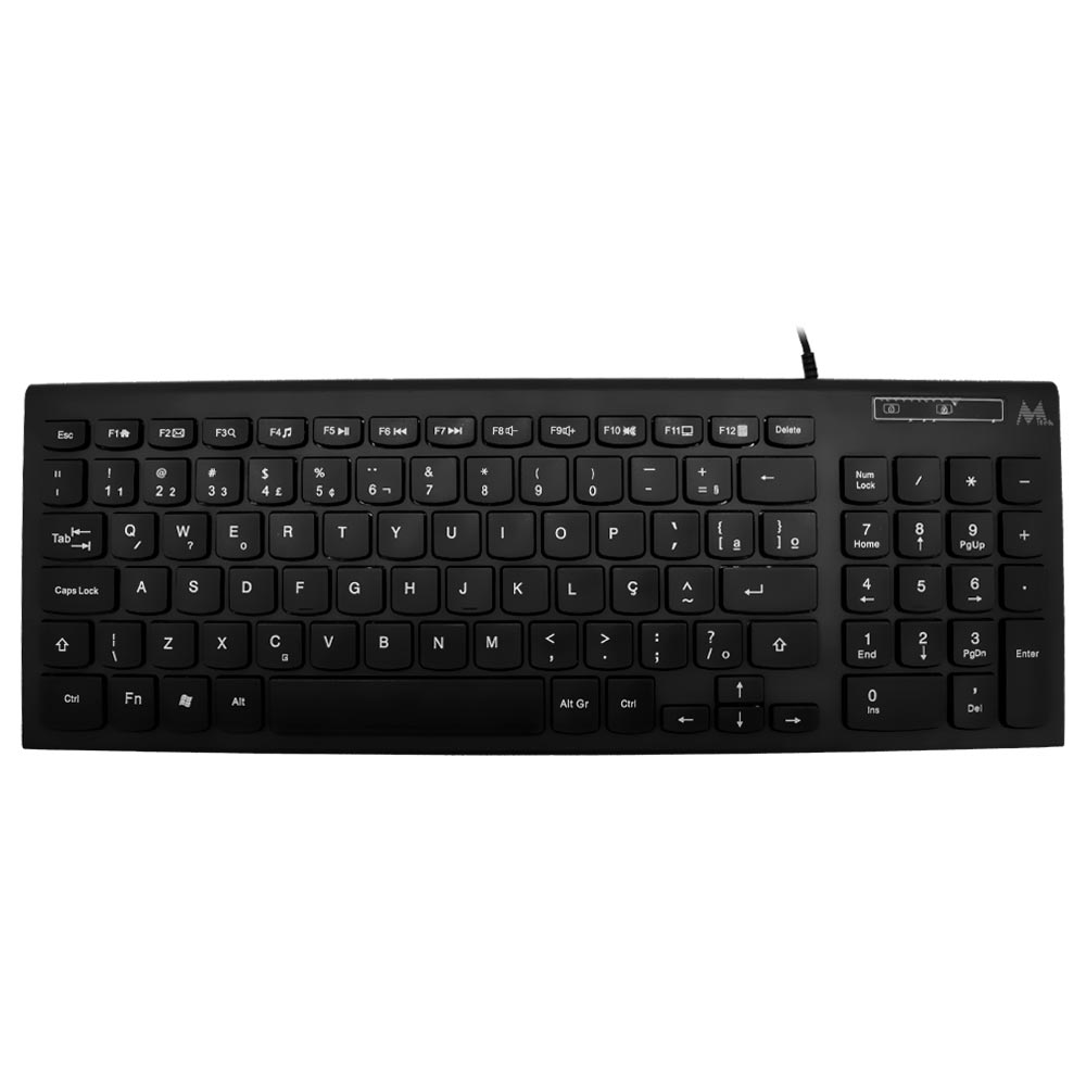 Teclado Mtek KB-8501C Slim Compact Mini USB / Português - Preto