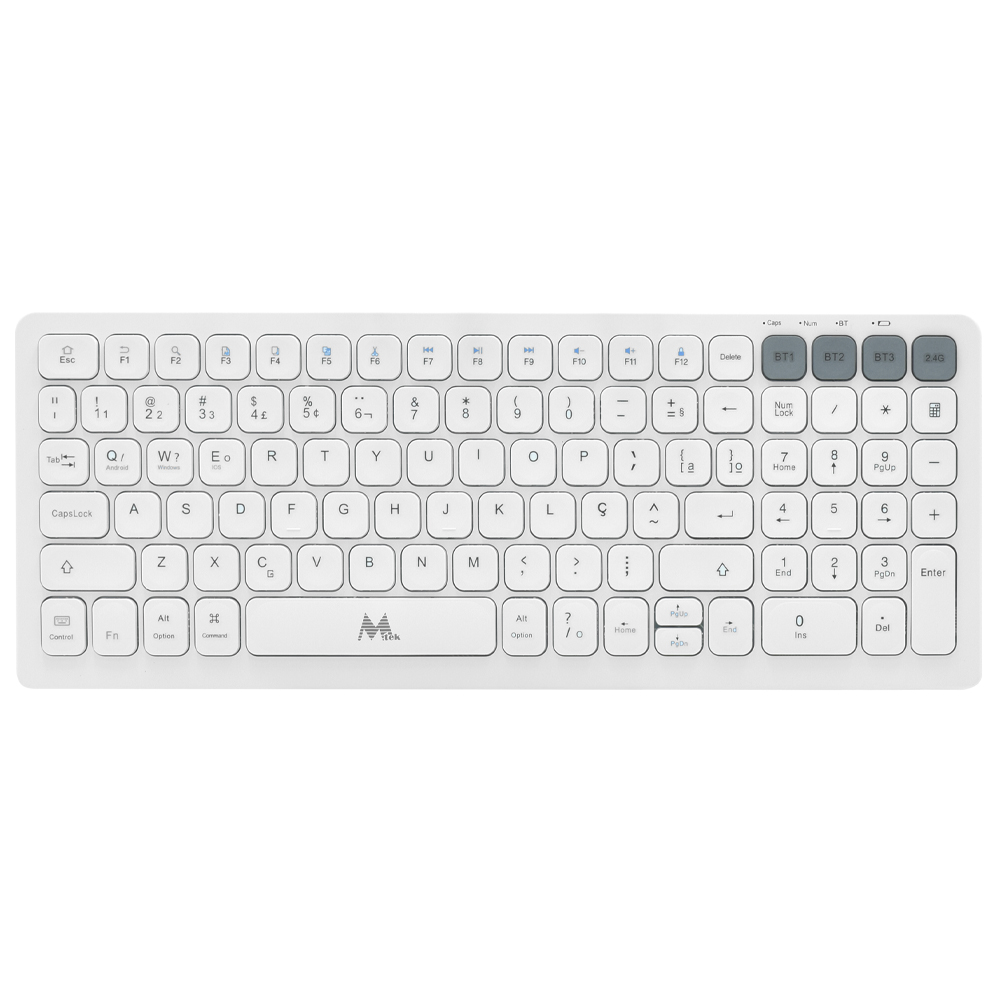 Teclado Mtek KWB-2670W Wireless / Português - Branco