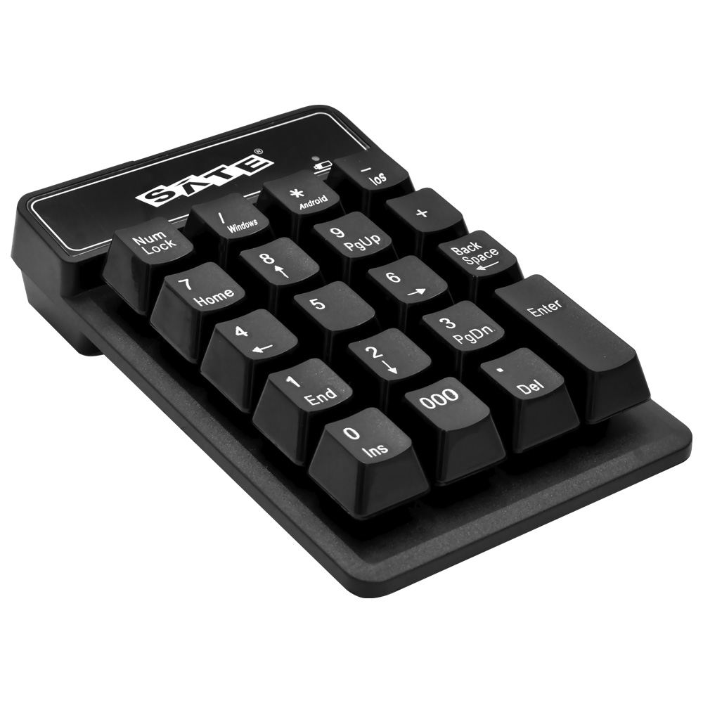 Teclado Numérico Satellite AK-186B Bluetooth - Preto