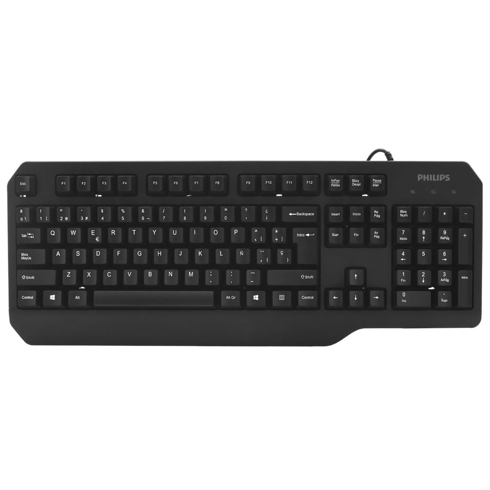 Teclado Philips K202 SPK6202B USB / Espanhol / Português - Preto