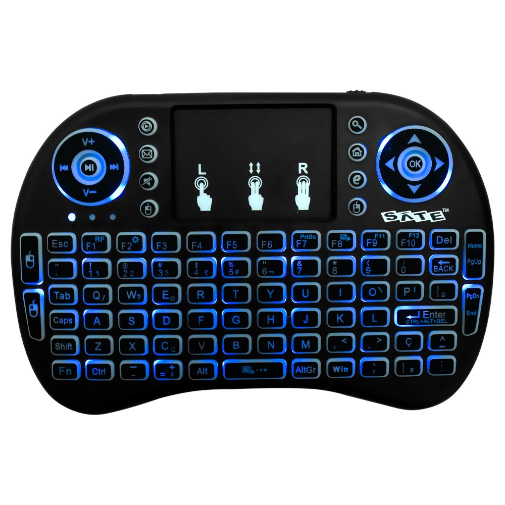 Teclado Satellite AK-724G Mini Smart Wireless / Backlight - Preto