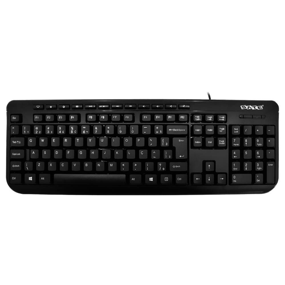 Teclado Satellite AK-833 USB / Multimídia / Português - Preto