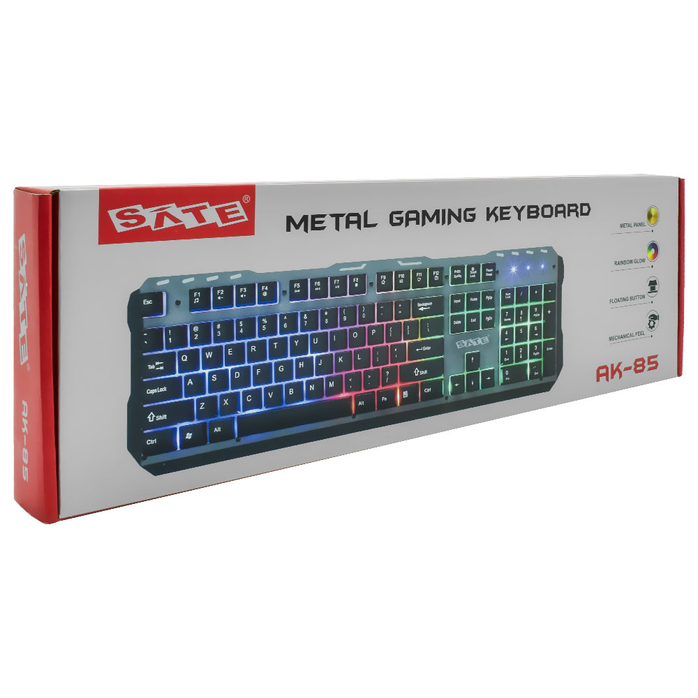 Teclado Satellite AK-851 USB / Multimídia / Backlight / Português - Preto