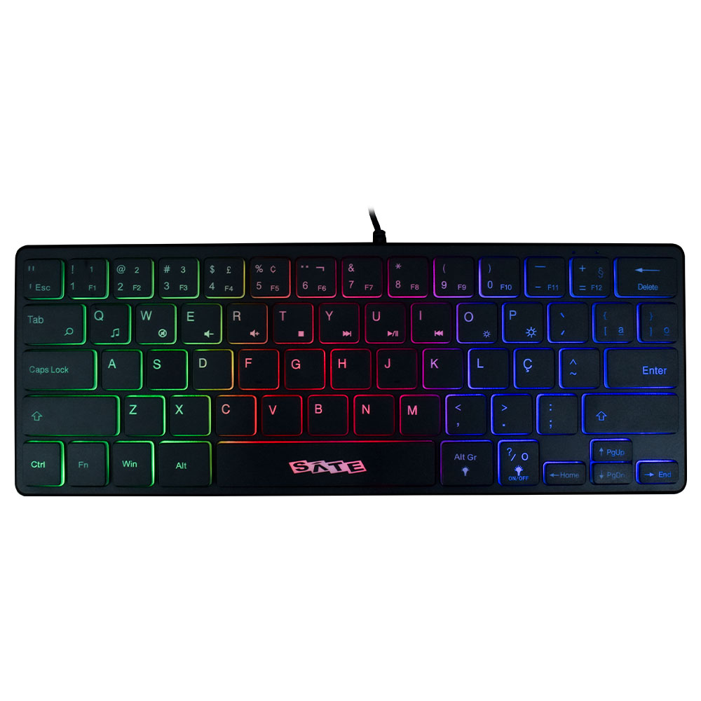 Teclado Satellite AK-871 Mini USB / RGB / Português - Preto
