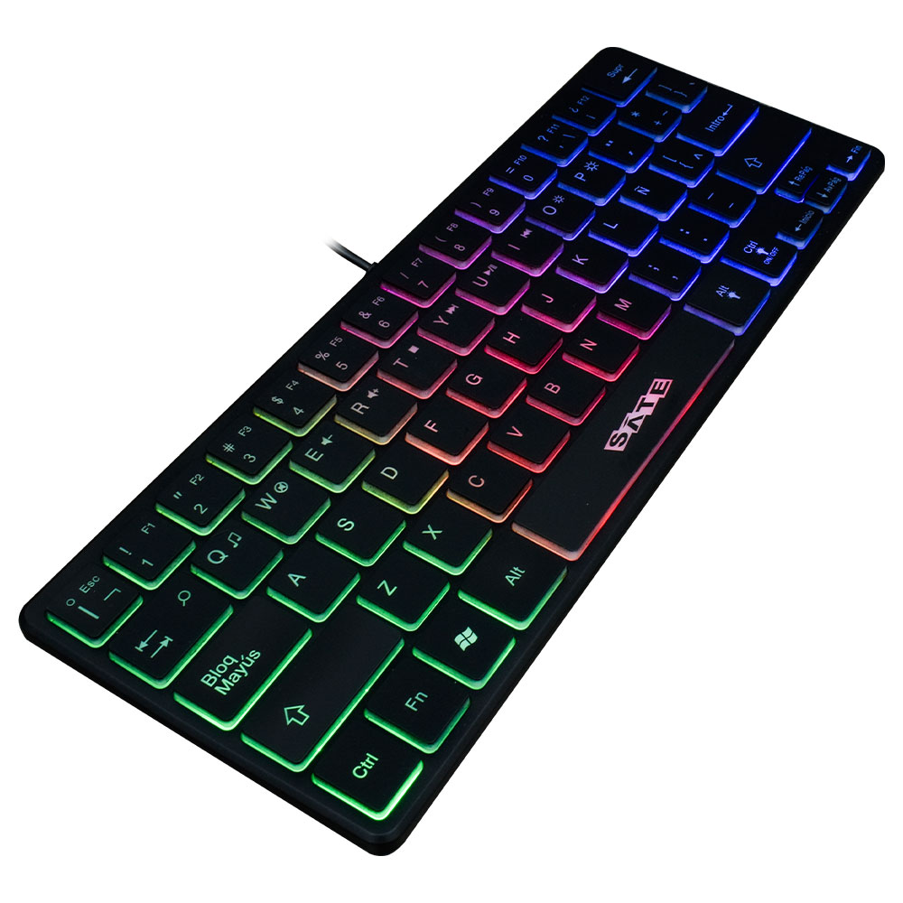Teclado Satellite AK-872 Mini USB / RGB / Espanhol - Preto