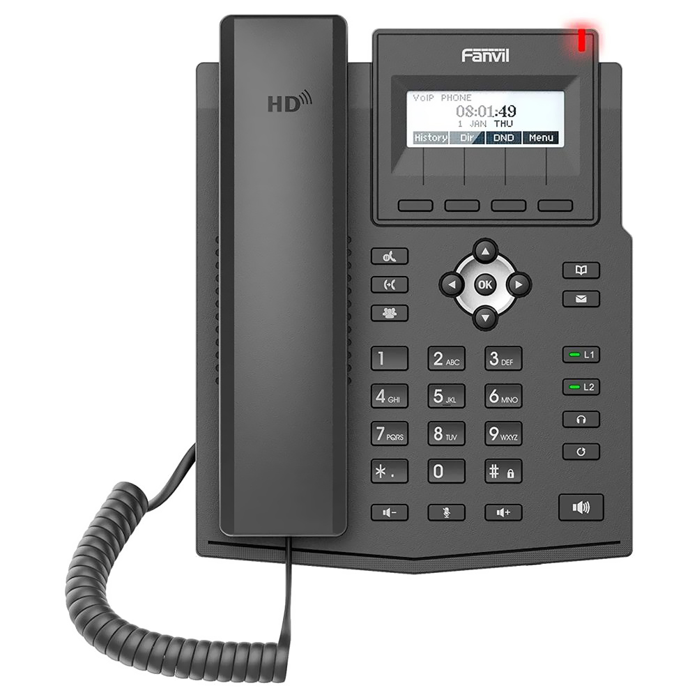 TELEFONE IP FANVIL C/ FIO X1SG 2 LINHAS 2XGIGA 3XCONFERENC.POE PRETO 