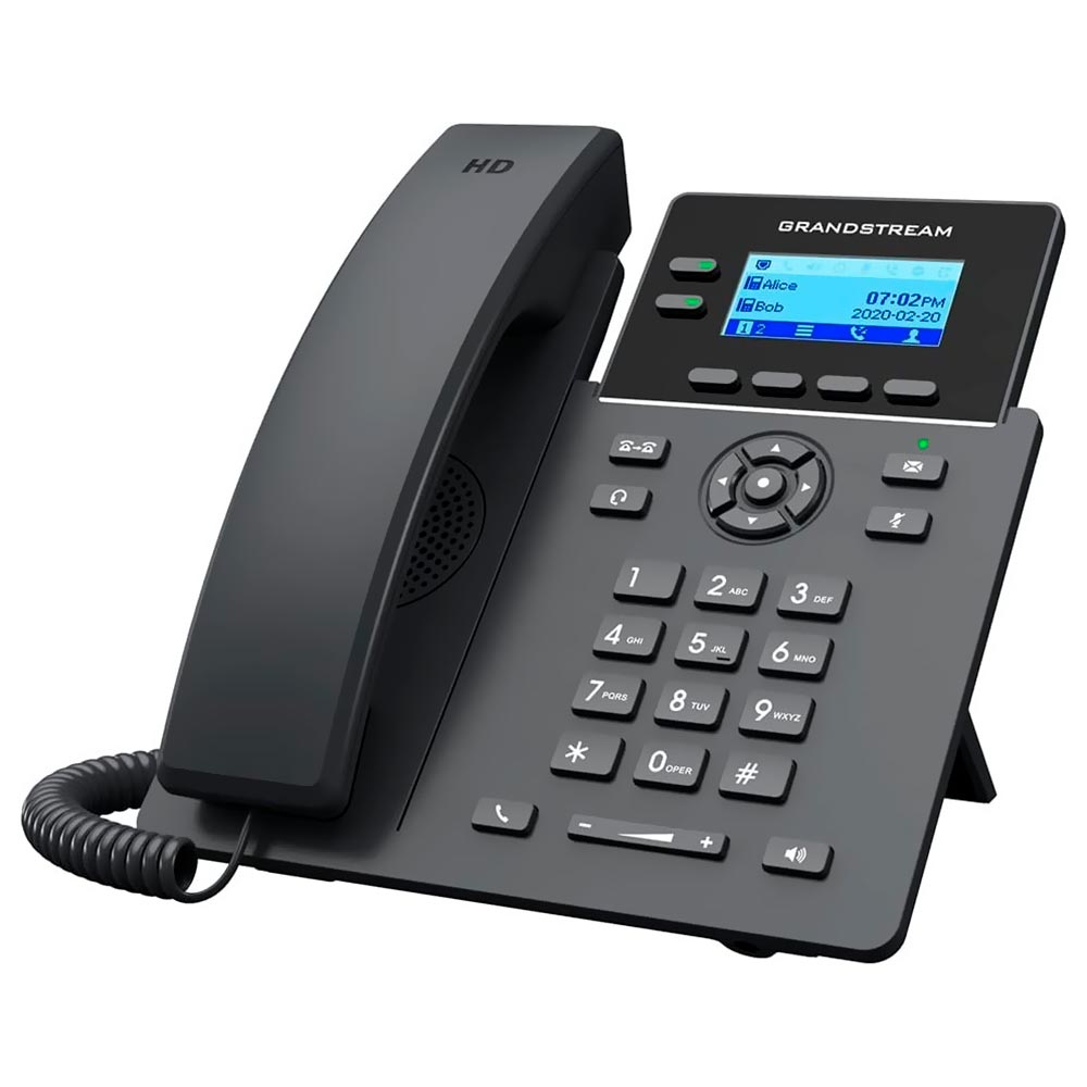 Telefone IP Grandstream GRP2602G Com Fio / 2 Linhas - Preto