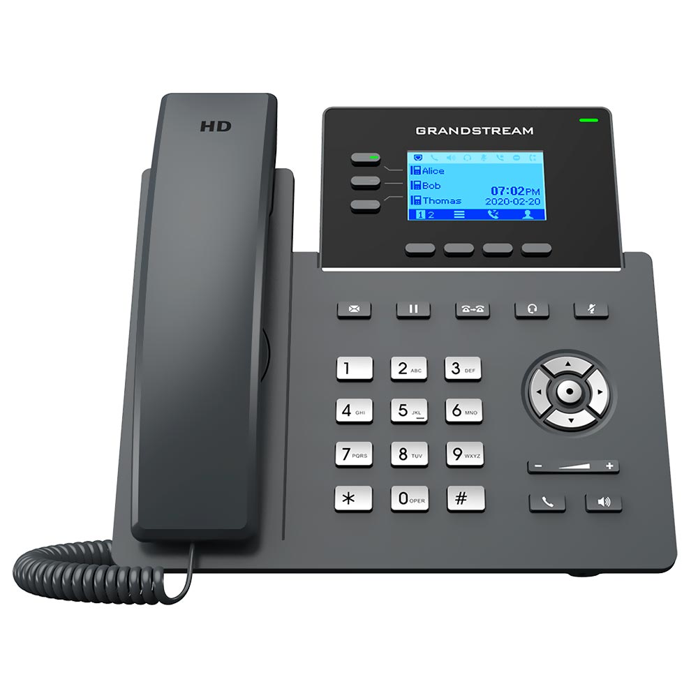 Telefone IP Grandstream GRP2603P Com Fio / 3 Linhas - Preto