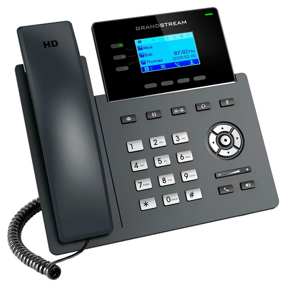 Telefone IP Grandstream GRP2603P Com Fio / 3 Linhas - Preto