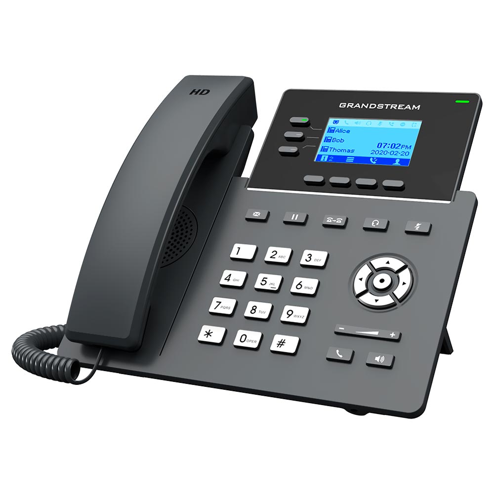 Telefone IP Grandstream GRP2603P Com Fio / 3 Linhas - Preto