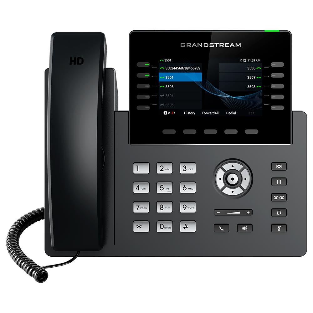 Telefone IP Grandstream GRP2615 HD Professional Com Fio / 10 Linhas / 5 Sip / Bivolt - Preto