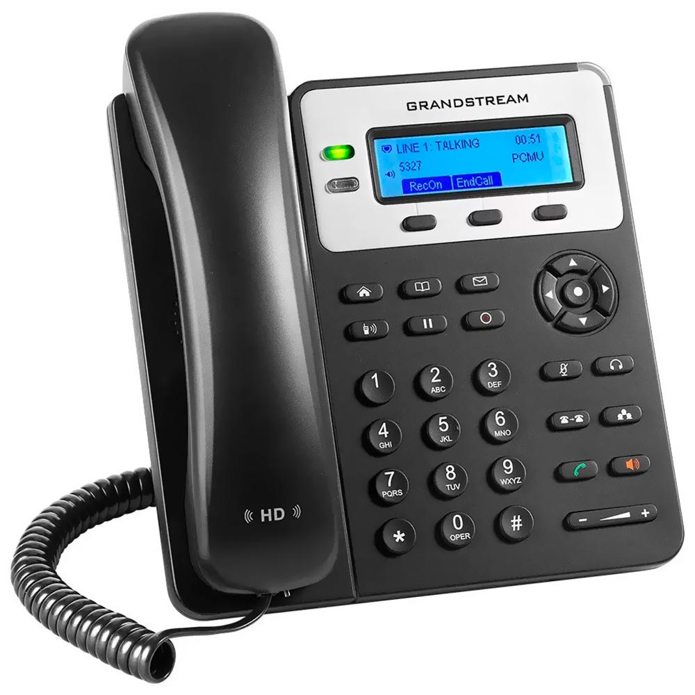 Telefone IP Grandstream GXP1625 HD Com Fio / 2 Linhas / 2 Sip / Bivolt - Preto