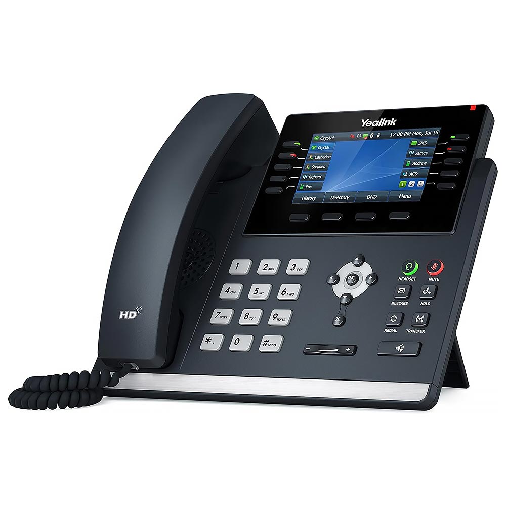 Telefone IP Yealink SIP-T43U Com Fio / 8 Linhas Gigabit - Preto