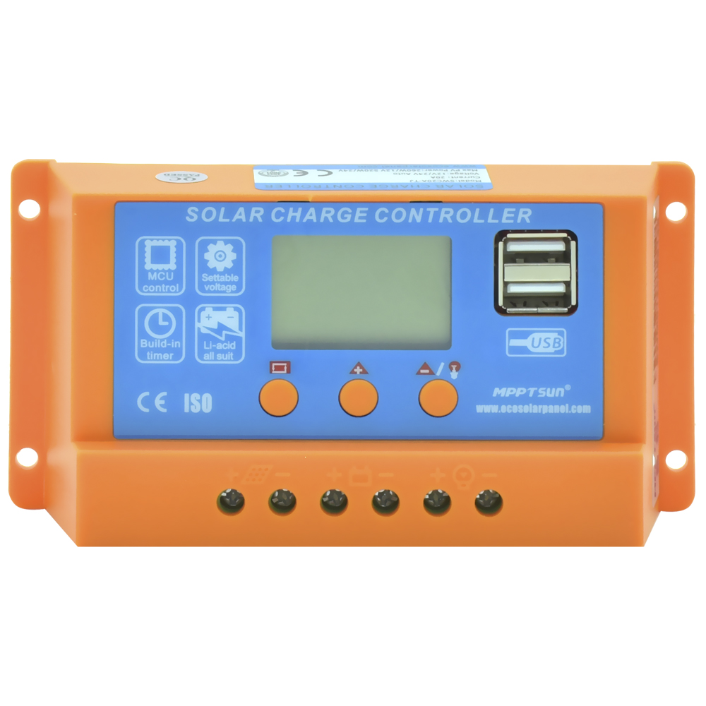 CONTROLADOR DE CARGA SOLAR MPPTSUN SWC20A 20A 12V/24V