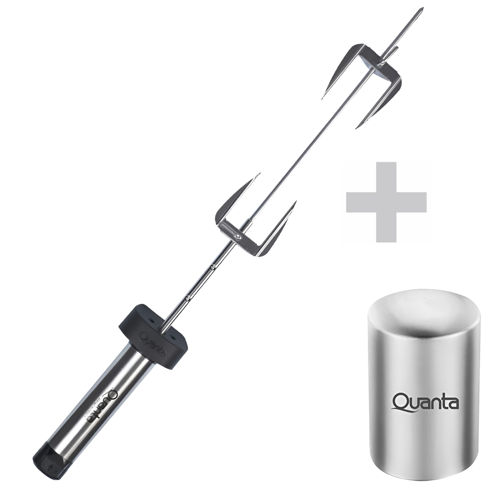 Espeto Giratorio Quanta BBQ Perfect QTEGE102 6K - Prata + Abridor QTAGM01
