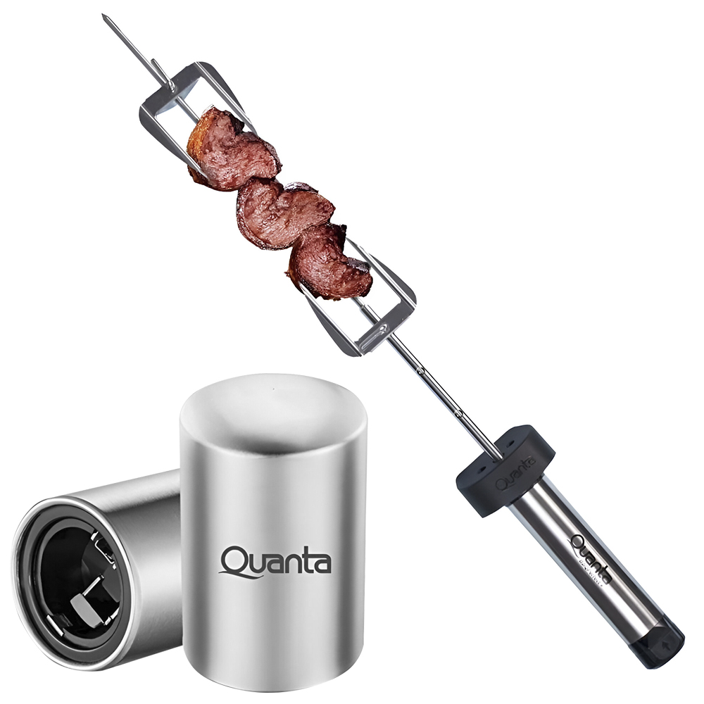 Espeto Giratorio Quanta BBQ Perfect QTEGE102 6K - Prata + Abridor QTAGM01
