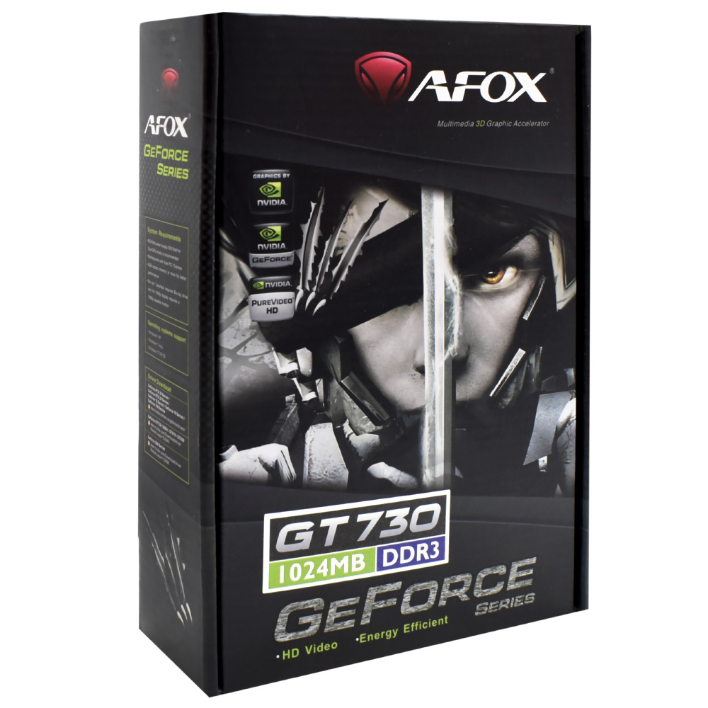 Placa de Vídeo AFOX 1GB GeForce GT730 DDR3 - AF730-1024D3L3-V2