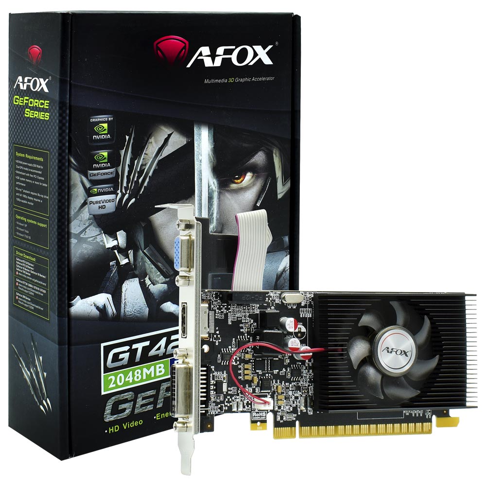 Placa de Vídeo AFOX 2GB GeForce GT420 DDR3 - AF420-2048D3L5