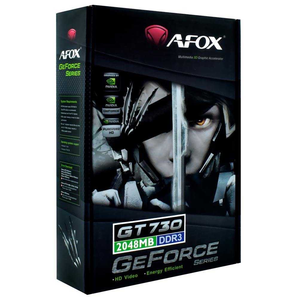 Placa de Vídeo AFOX 2GB GeForce GT730 DDR3 - AF730-2048D3L3-V3