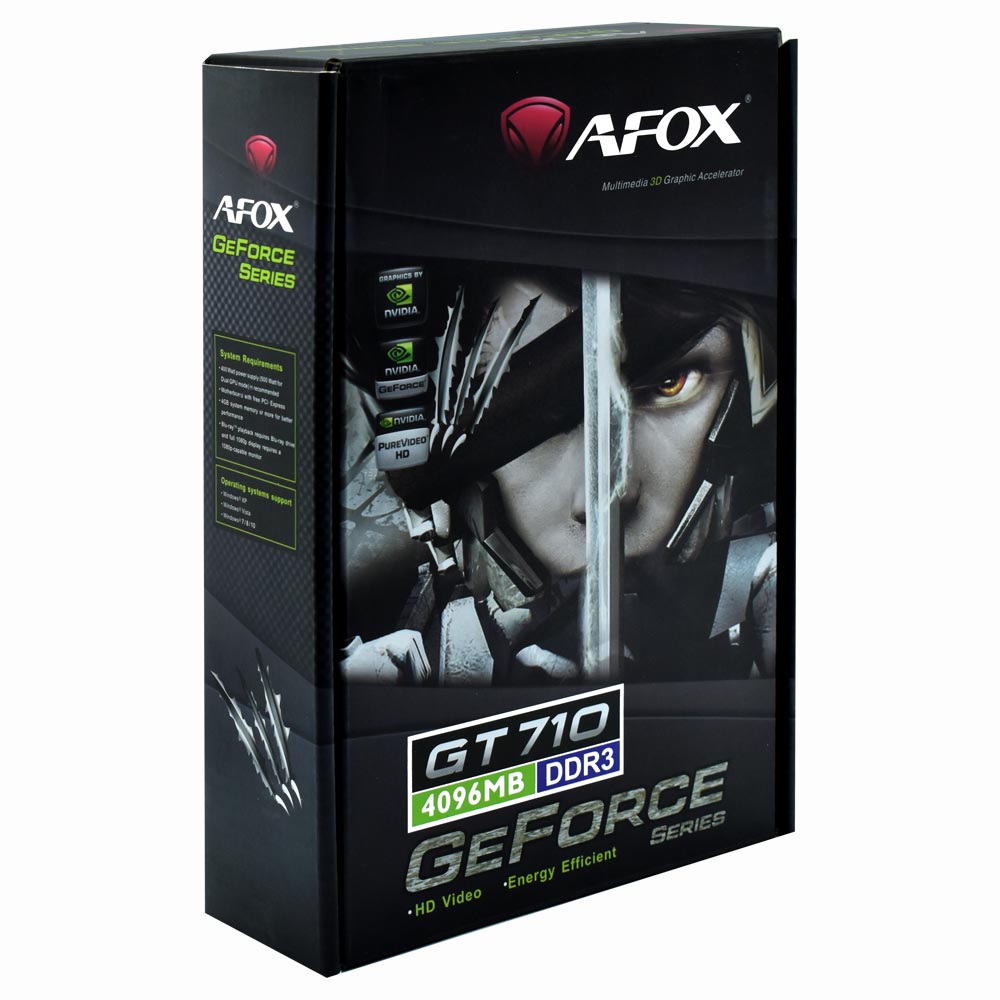 Placa de Vídeo AFOX 4GB GeForce GT710 DDR3 - AF710-4096D3L7-V1