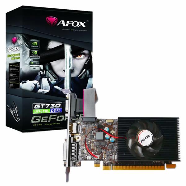 Placa de Vídeo AFOX 4GB GeForce GT730 DDR3 - AF730-4096D3L5