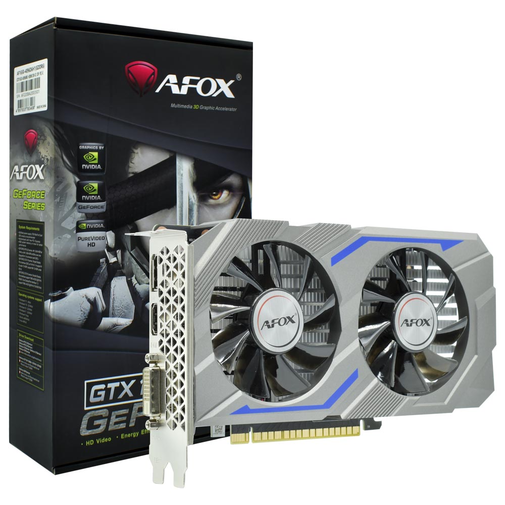 Placa de Vídeo AFOX 4GB GeForce GTX1650 GDDR6 - AF1650-4096D6H1