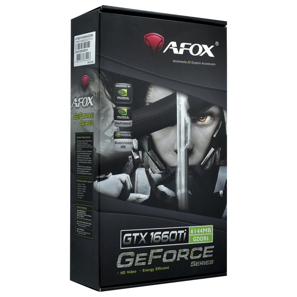 Placa de Vídeo AFOX 6GB GeForce GTX1660Ti GDDR6 - AF1660TI-6144D6H4