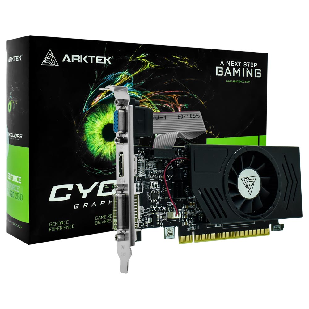 Placa de Vídeo Arktek Cyclops Gaming 2GB GeForce GT240 DDR3 - AKN420D3S2GL1  