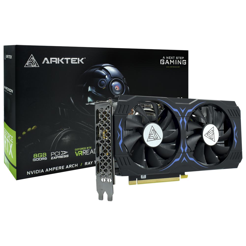 Placa de Vídeo Arktek Hyperion 8GB GeForce RTX3050 GDDR6 - AKN3050D6S8GH1