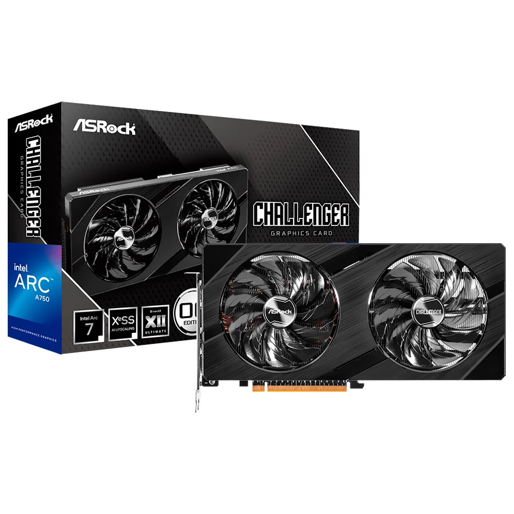 Placa de Video ASRock Challenger OC 8GB Intel ARC A750 GDDR6 - 90-GA3HZZ-00UANF