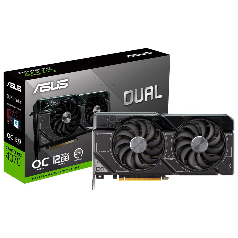 Placa de Video ASUS Dual OC 12GB GeForce RTX4070 GDDR6X - DUAL-RTX4070-O12G