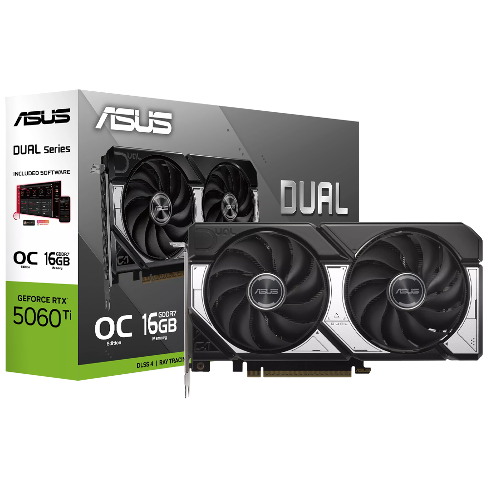 Placa de Vídeo ASUS Dual OC 16GB GeForce RTX5060TI GDDR7 - DUAL-RTX5060TI-O16G