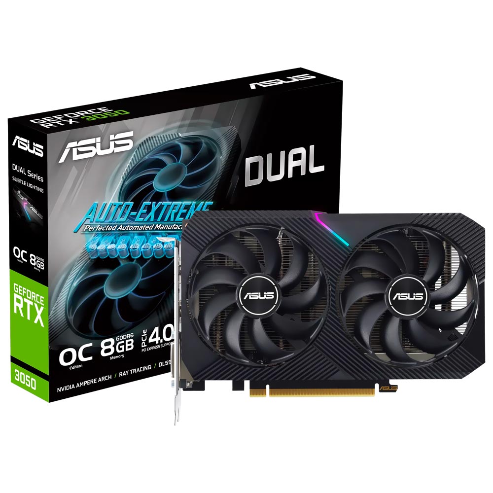 Placa de Video ASUS Dual OC 8GB GeForce RTX3050 GDDR6 - DUAL-RTX3050-O8G-V2