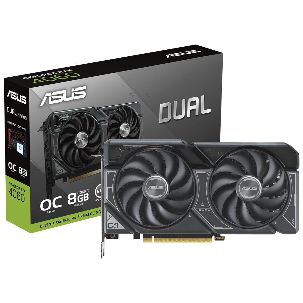 Placa de Video ASUS Dual OC 8GB GeForce RTX4060 GDDR6 - DUAL-RTX4060-O8G-EVO