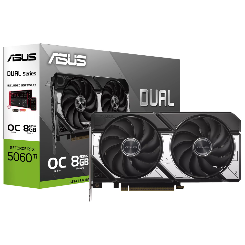 Placa de Vídeo ASUS Dual OC 8GB GeForce RTX5060TI GDDR7 - DUAL-RTX5060TI-O8G