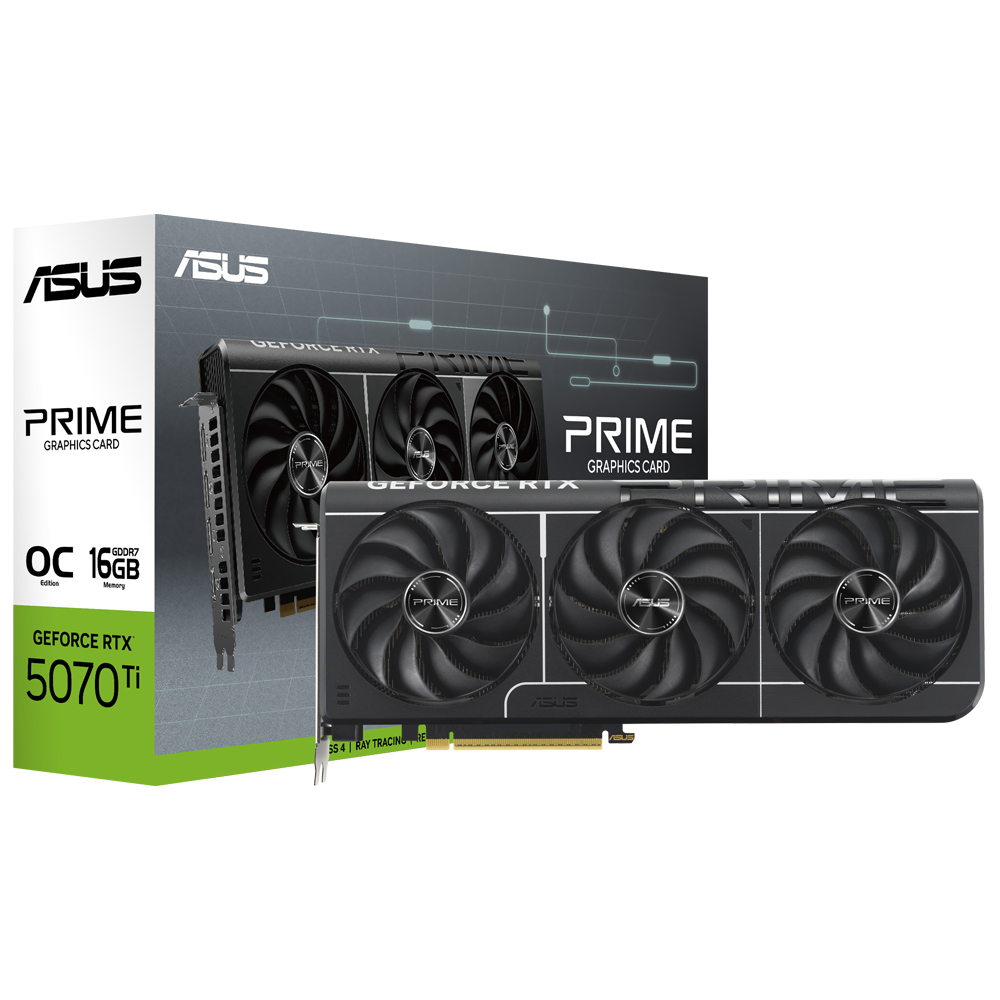 Placa de Video ASUS Prime OC 16GB GeForce RTX5070TI GDDR7 - PRIME-RTX5070TI-O16G