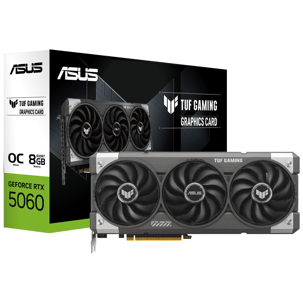 Placa de Vídeo ASUS TUF Gaming OC RGB 8GB GeForxe RTX5060 GDDR7 - TUF-RTX5060-O8G-GAMING