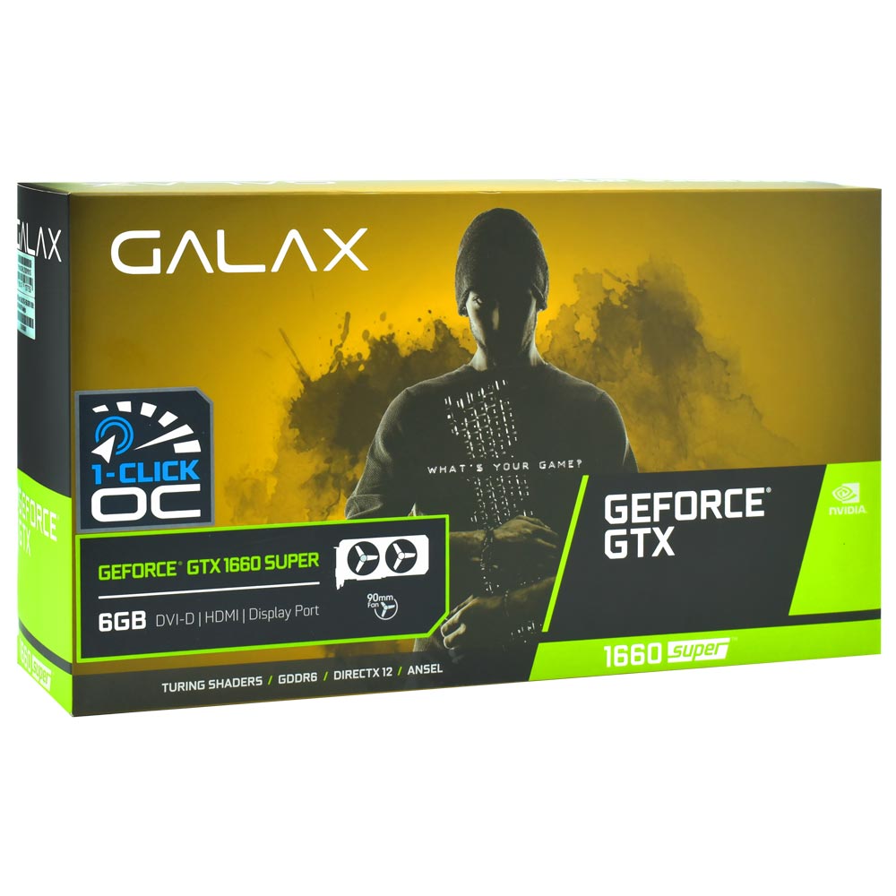Placa de Vídeo Galax 1 Click OC 6GB GeForce GTX1660 Super GDDR6 - 60SRL7DSY91S