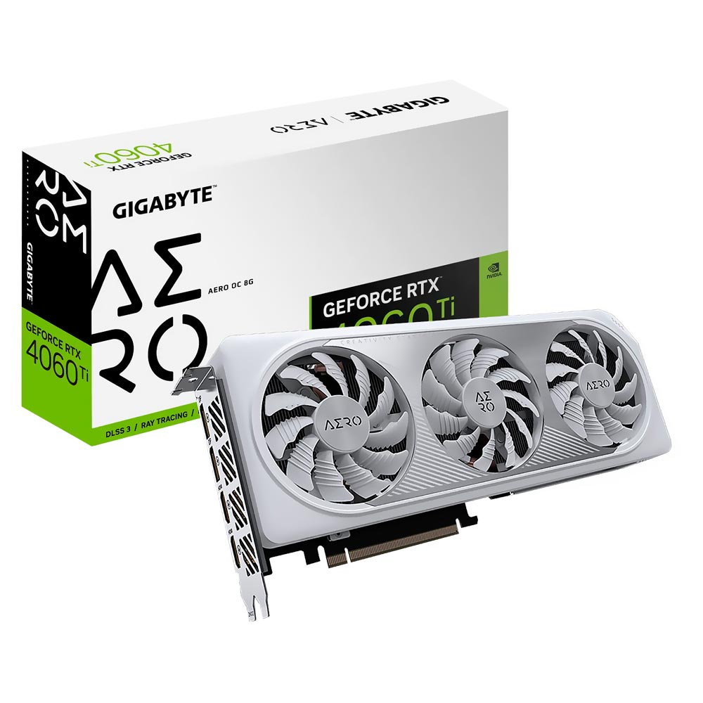 Placa de Vídeo Gigabyte Aero OC 8GB GeForce RTX4060TI GDDR6 - GV-N406TAERO OC-8GD