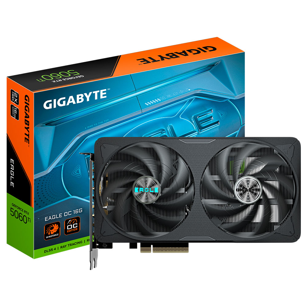 Placa de Vídeo Gigabyte Eagle OC 8GB GeForce RTX5060TI GDDR7 - GV-N506TEAGLE OC-8GD
