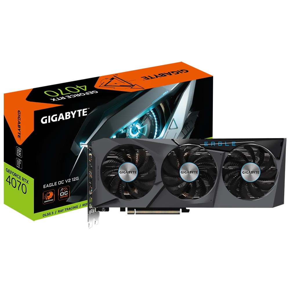 Placa de Vídeo Gigabyte Eagle OC V2 12GB GeForce RTX4070 GDDR6X - GV-N4070EAGLE OCV2-12GD