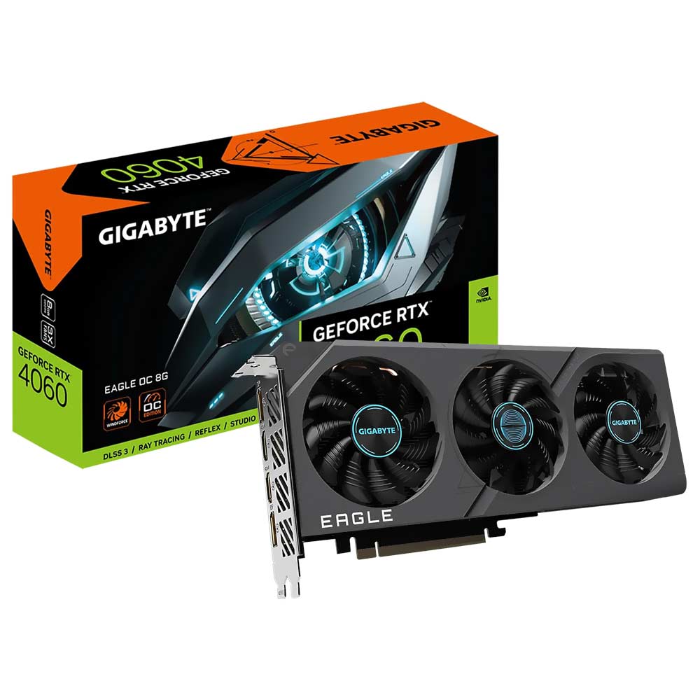 Placa de Vídeo Gigabyte Eagle OC WF 8GB GeForce RTX4060 GDDR6 - GV-N4060EAGLE OC-8GD