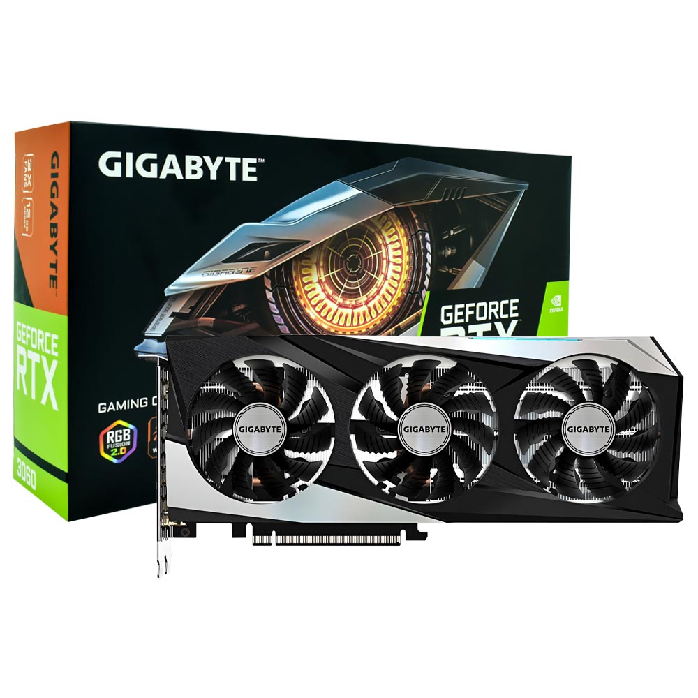 Placa de Vídeo Gigabyte Gaming OC 12GB GeForce RTX3060 GDDR6 / RGB - GV-N3060GAMING OC-12GD