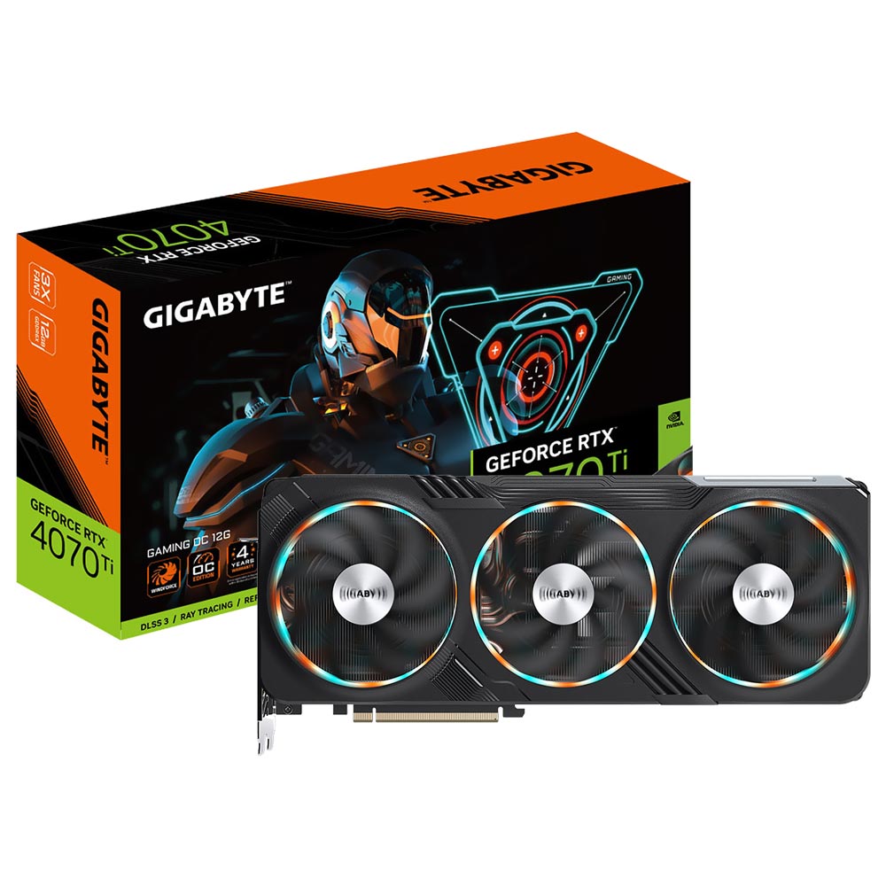 Placa de Vídeo Gigabyte Gaming OC 12GB GeForce RTX4070Ti GDDR6X / RGB - GV-N407TGAMING OC -12GD