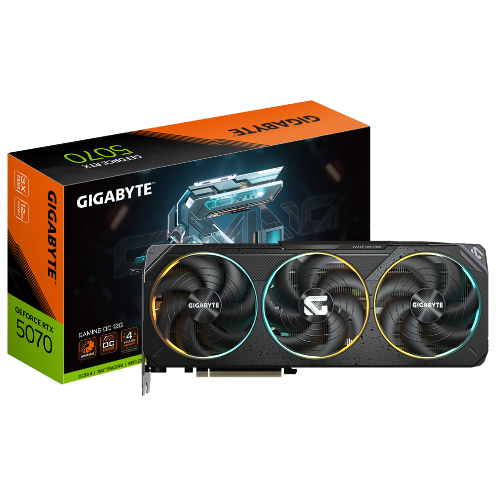 Placa de Vídeo Gigabyte Gaming OC 12GB GeForce RTX5070 GDDR7 - GV-N5070GAMING OC-12GD