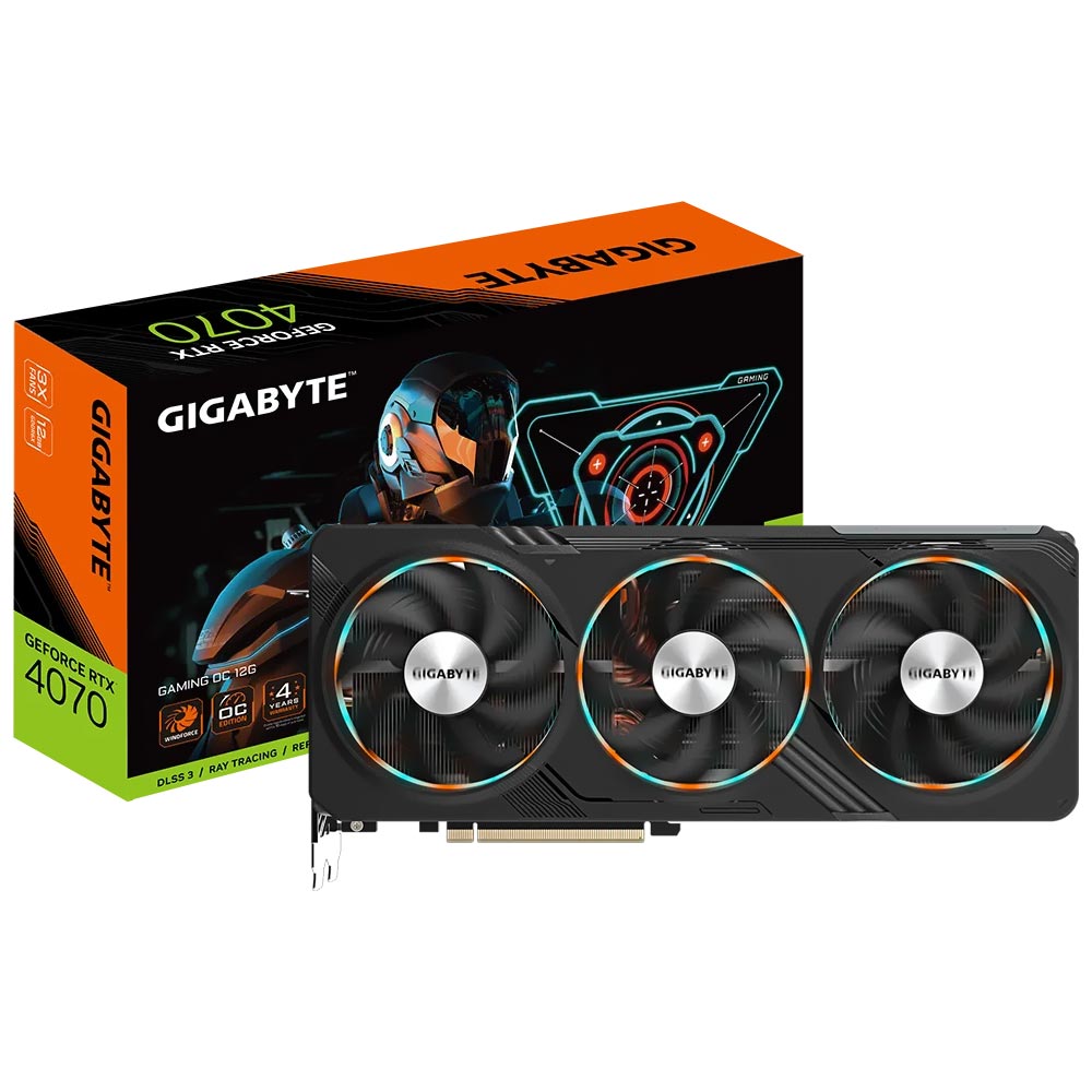 Placa de Vídeo Gigabyte Gaming OC V2 12GB GeForce RTX4070 GDDR6X - GV-N4070GAMING OCV2-12GD