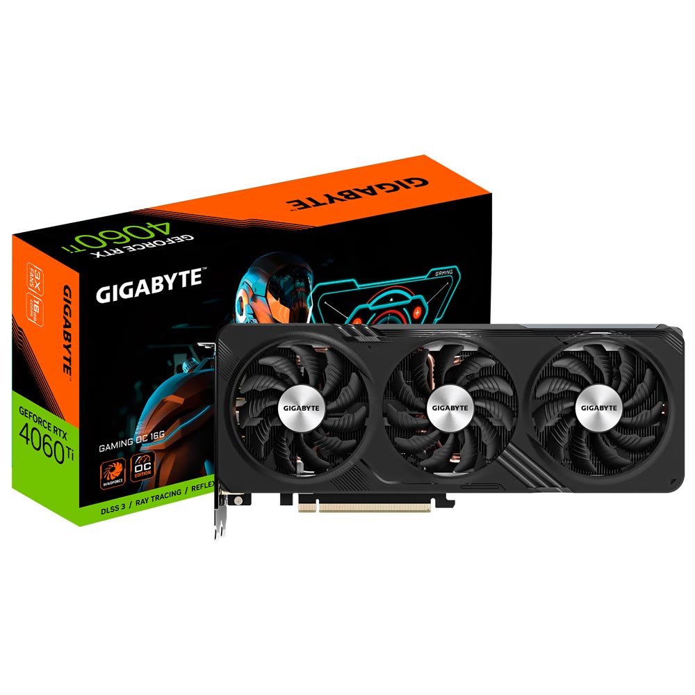 Placa de Vídeo Gigabyte Gaming OC WF 16GB GeForce RTX4060TI GDDR6 - GV-N406TGAMING OC-16GD