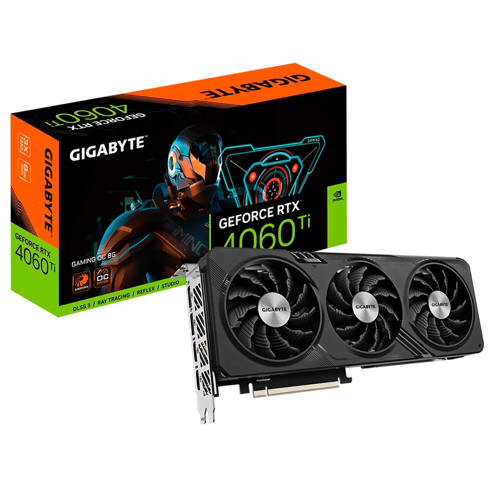 Placa de Vídeo Gigabyte Gaming OC WF 8GB GeForce RTX4060TI GDDR6 - GV-N406TGAMING OC-8GD